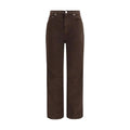 Loulou De Saison Brown Cotton Straight-Leg Jeans