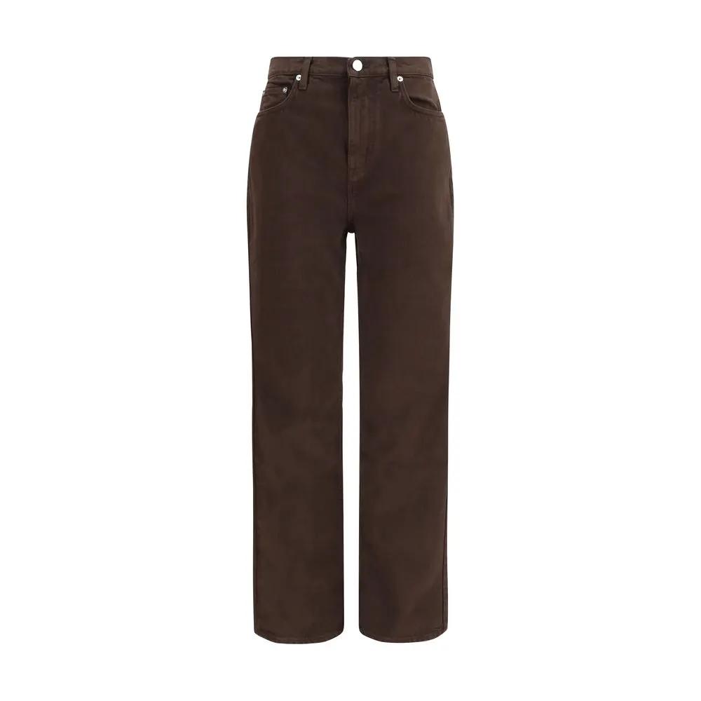 Loulou De Saison Brown Cotton Straight-Leg Jeans