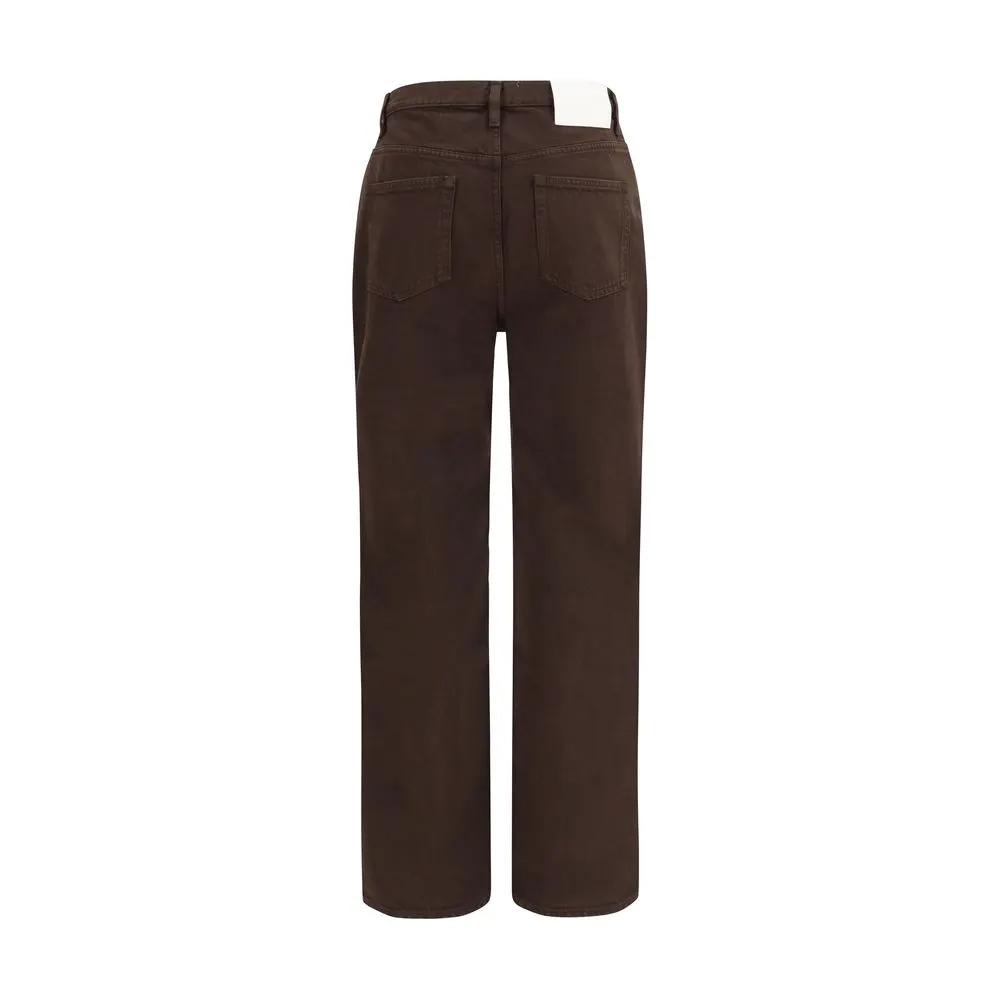 Loulou De Saison Brown Cotton Straight-Leg Jeans