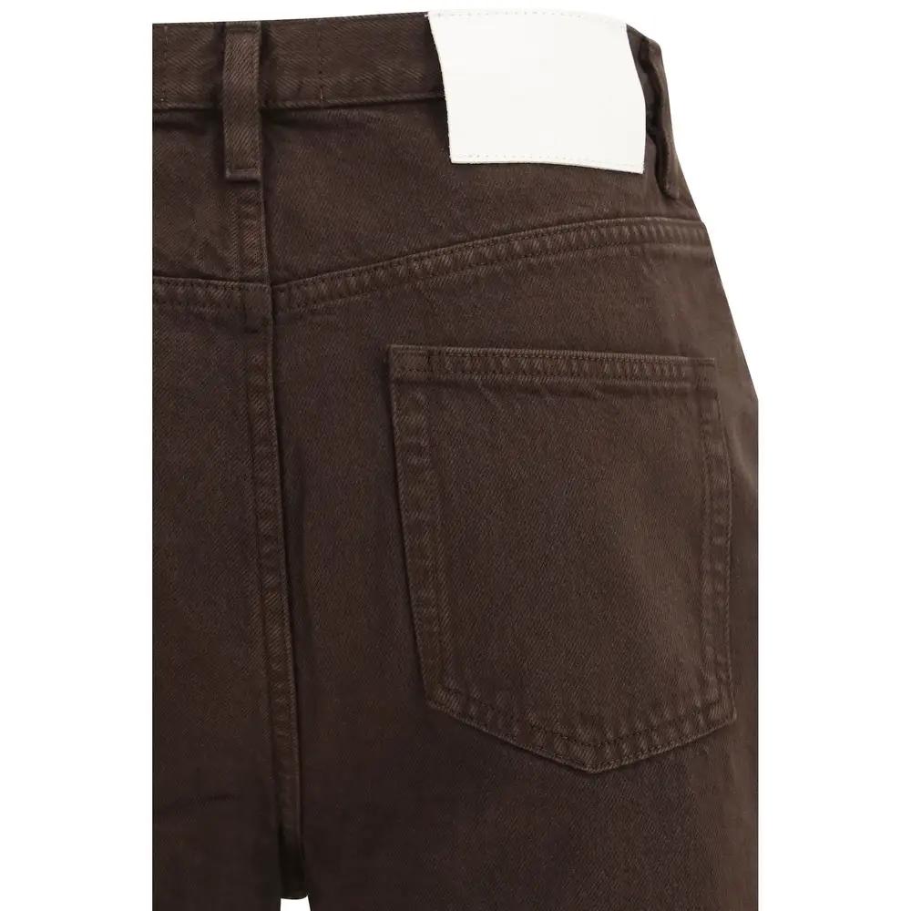Loulou De Saison Brown Cotton Straight-Leg Jeans