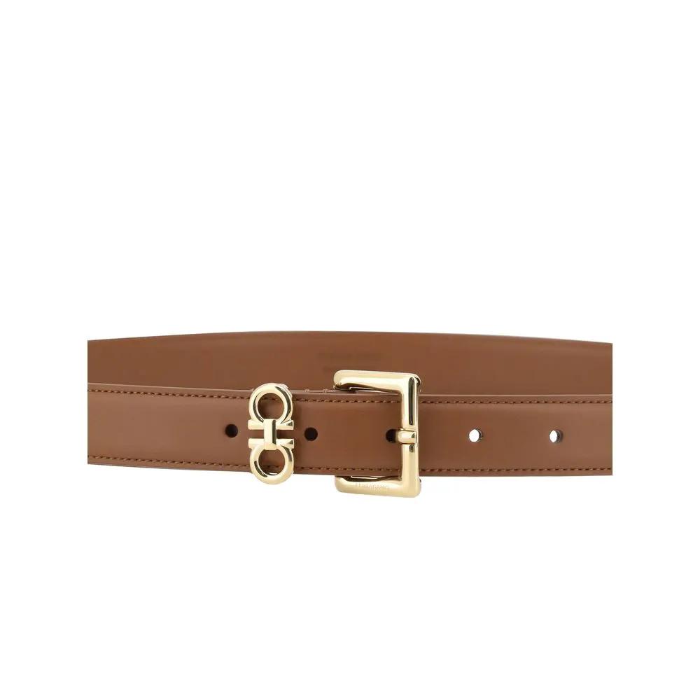 Ferragamo Brown Calf Leather Bos Taurus Regular Belt