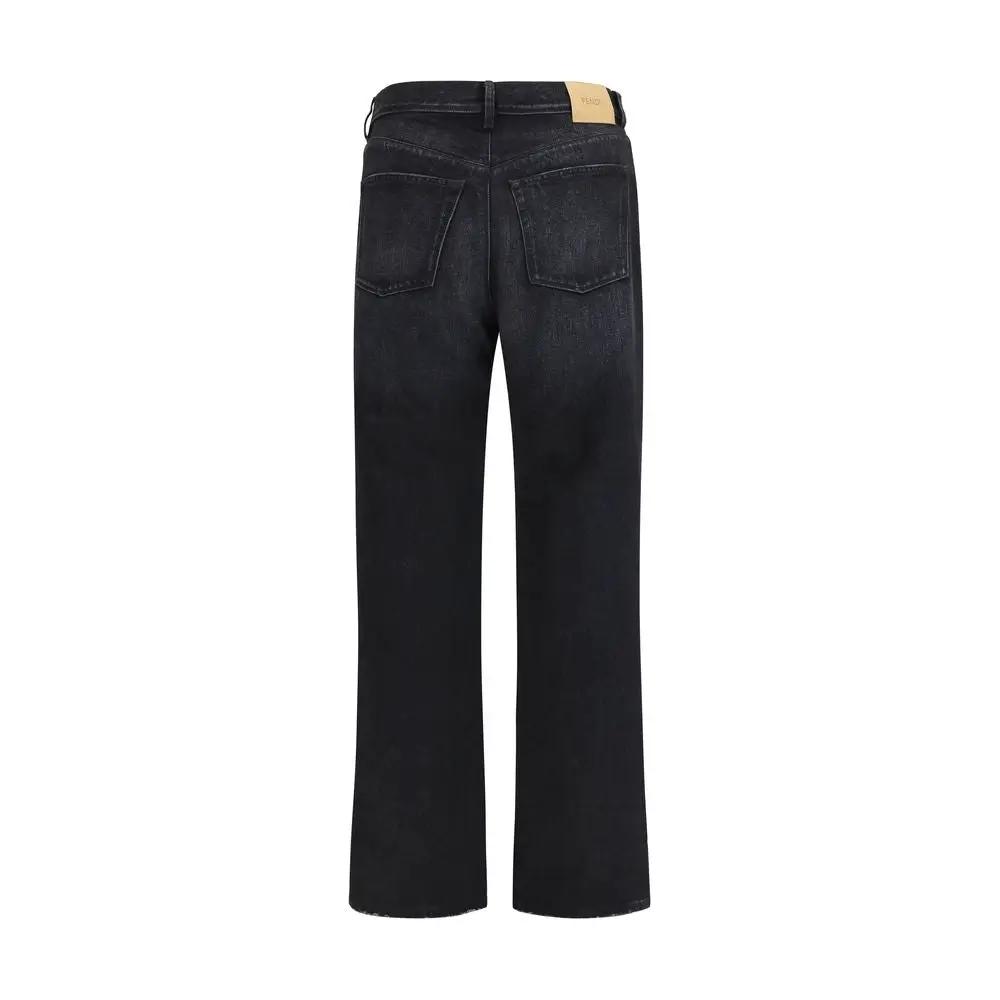 Fendi Black Cotton Straight-Leg Jeans