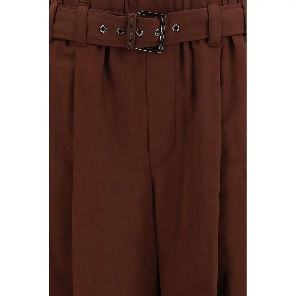 Brunello Cucinelli Brown Cotton Casual Pants