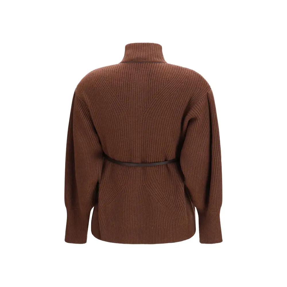 Brunello Cucinelli Brown Wool Cardigan