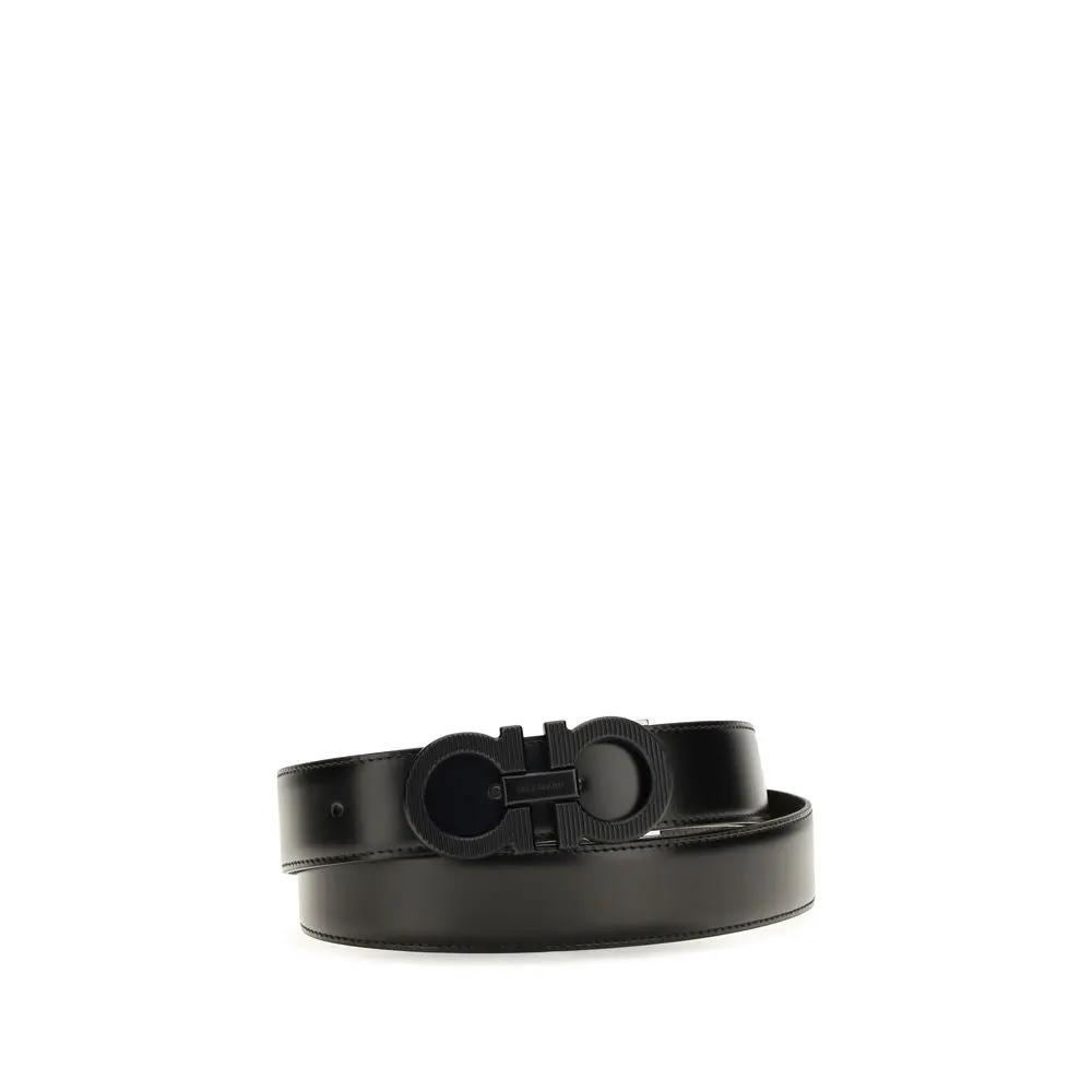 Ferragamo Black Calf Leather Belt