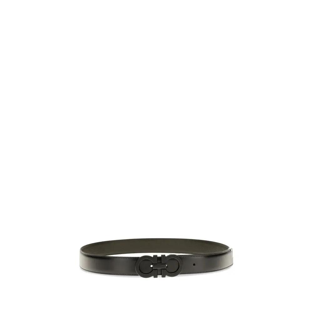 Ferragamo Black Calf Leather Belt