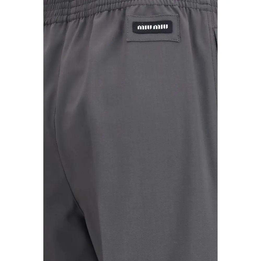 Miu Miu Gray Wool Casual Pants