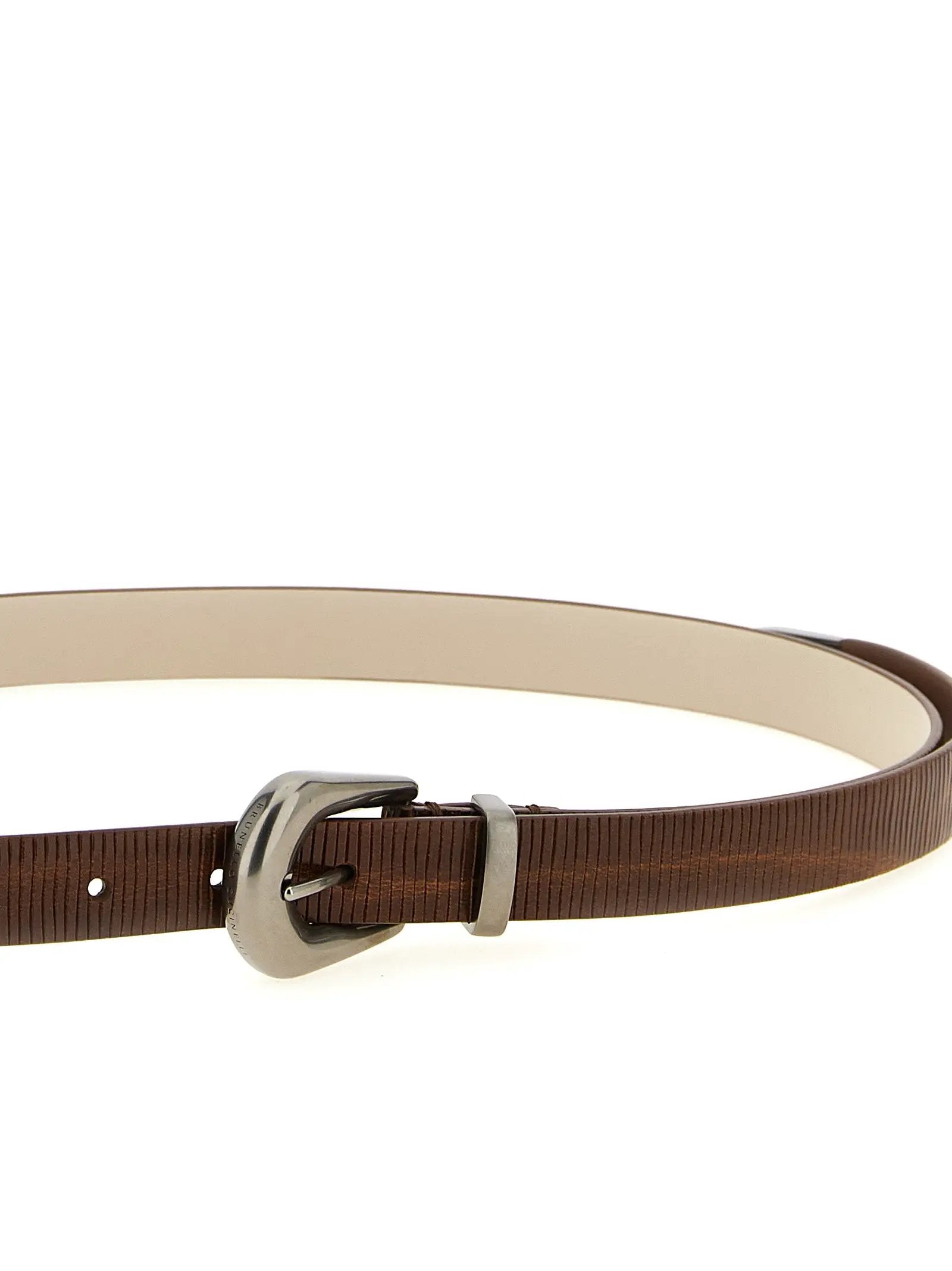 Brunello Cucinelli Brown Calfskin Thin Belt