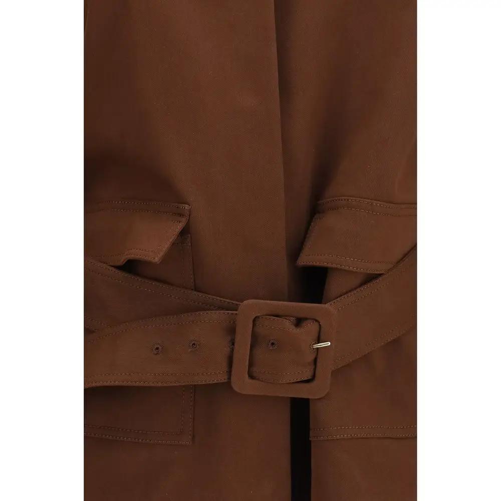 Fabiana Filippi Brown Cotton Full-Length Jacket