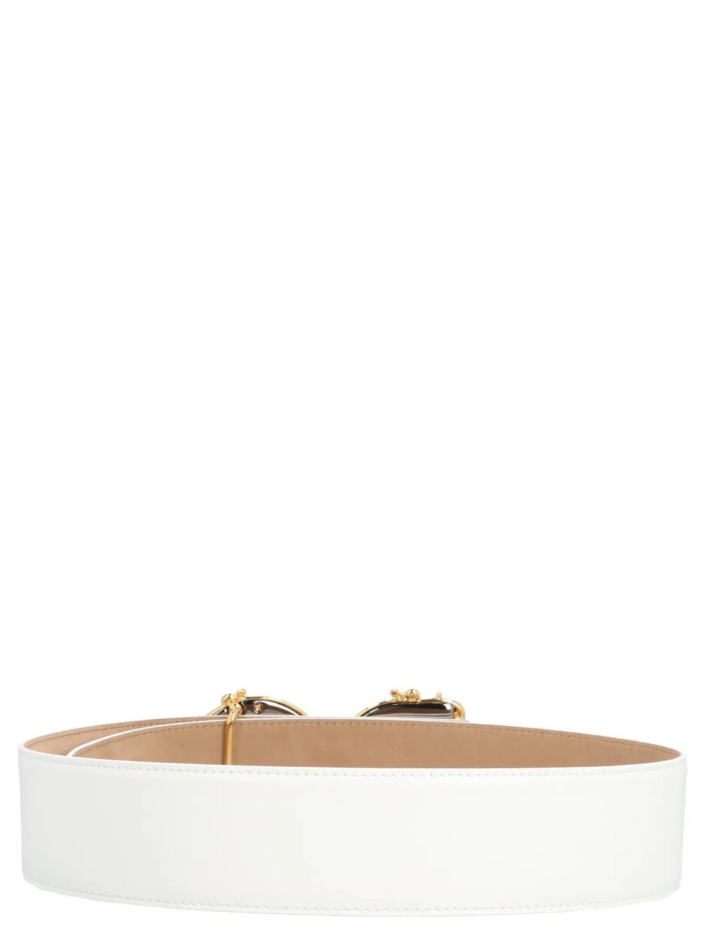 Dolce & Gabbana White Calfskin High-Waist Belt