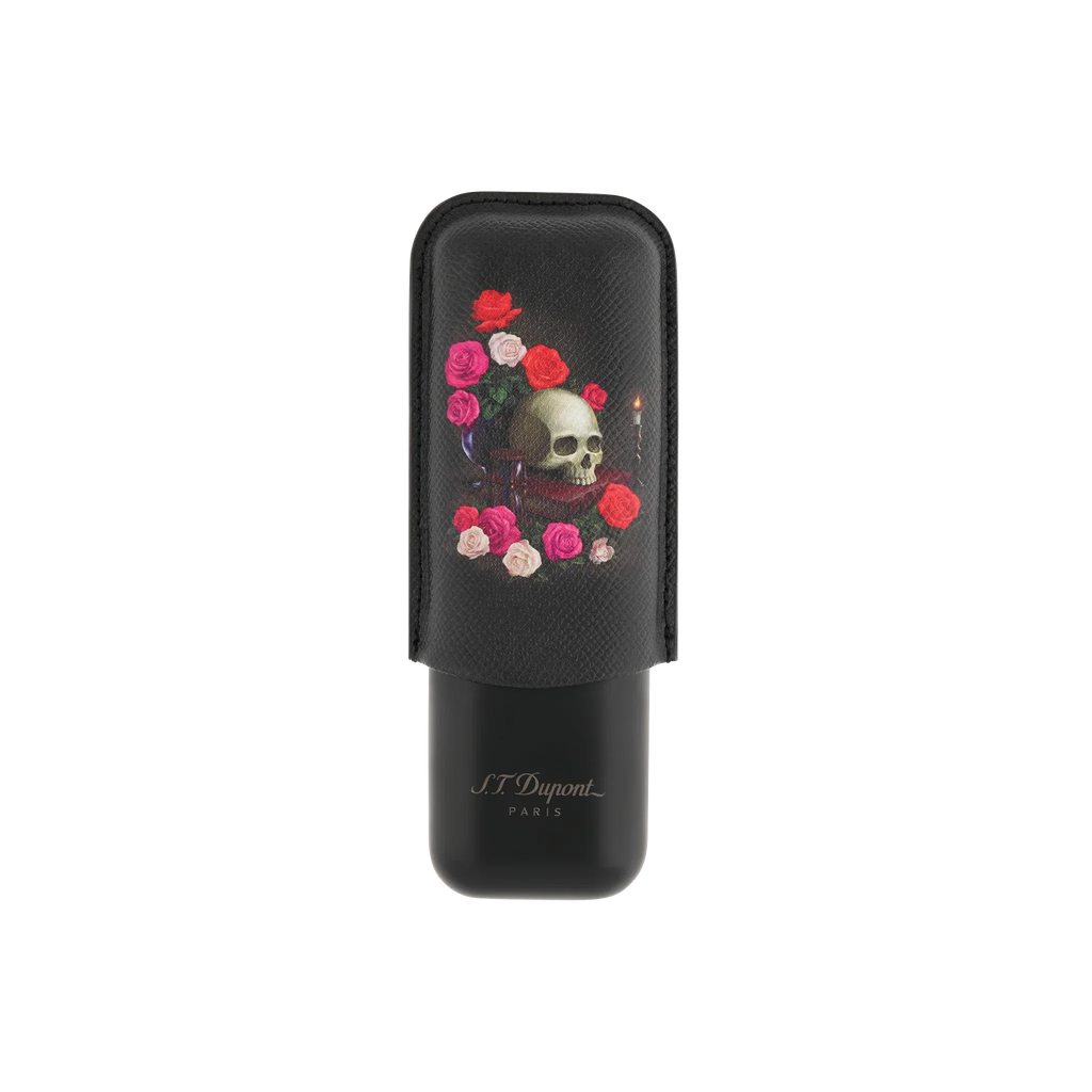 S.T. DUPONT 2 Cigar Case Memento Mori Black 183494