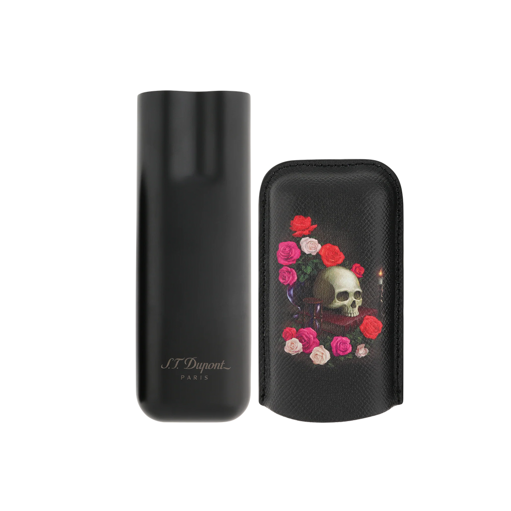 S.T. DUPONT 2 Cigar Case Memento Mori Black 183494