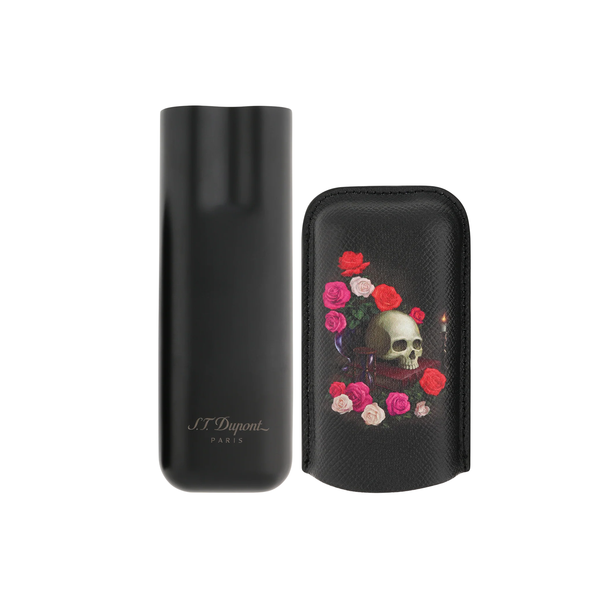 S.T. DUPONT 2 Cigar Case Memento Mori Black 183494