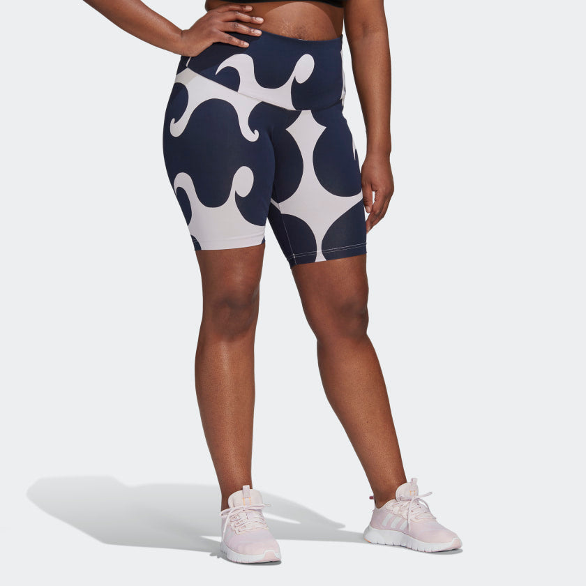Women's adidas Marimekko Rib Knee-Length Short Tights (Plus Size)