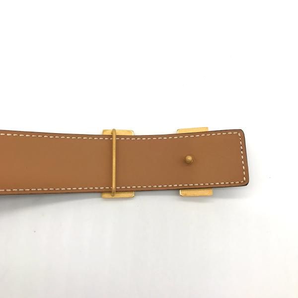 Hermes Leather Constance Buckle Reversible Belt 70 Black Gold