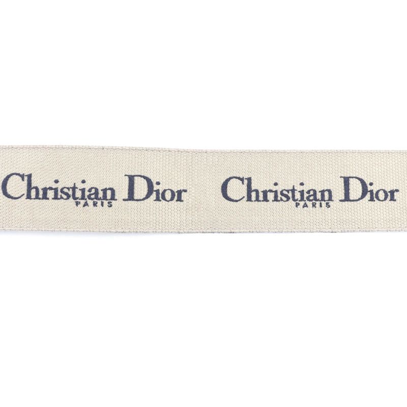 Christian Dior Canvas Logo Embroidery Leather Combi Belt
