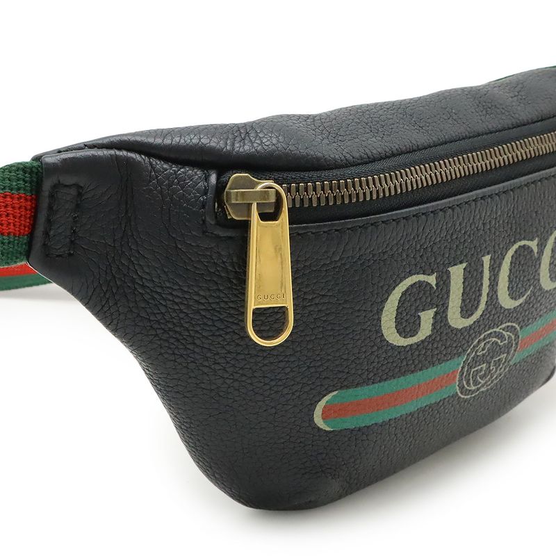 Gucci Printed Small Belt Bag Sherry Line Waist Hip Body Leather