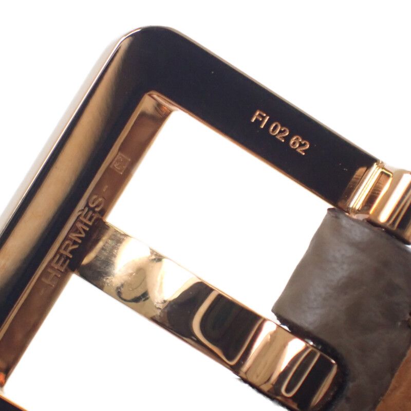 Hermes Pop H 15 Belt Veau Epsom Etoupe Brown Pink Gold Hardware