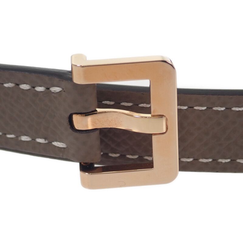 Hermes Pop H 15 Belt Veau Epsom Etoupe Brown Pink Gold Hardware