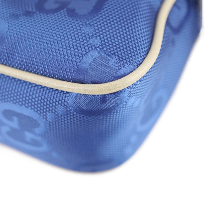 Gucci Belt Bag Body Nylon Leather Blue Beige Off The Grid