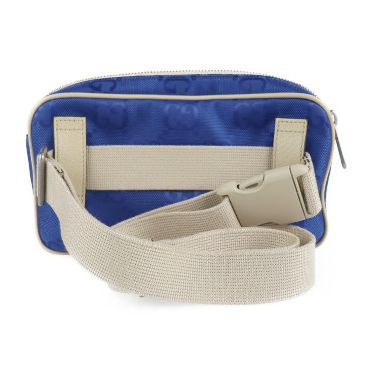 Gucci Belt Bag Body Nylon Leather Blue Beige Off The Grid