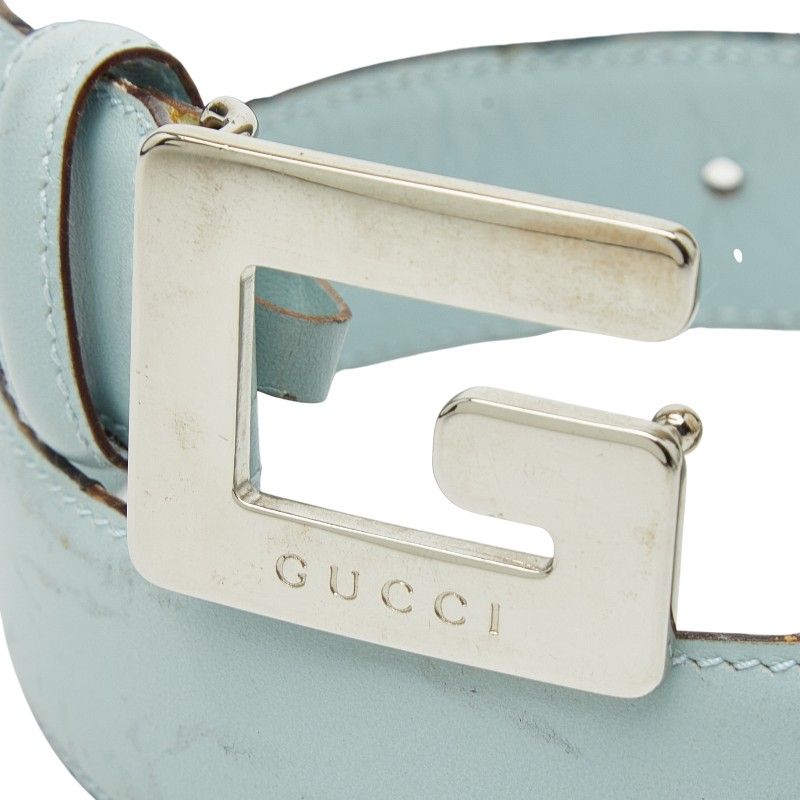 Gucci Belt Size 65 26 037 394 0959 Light Blue Leather