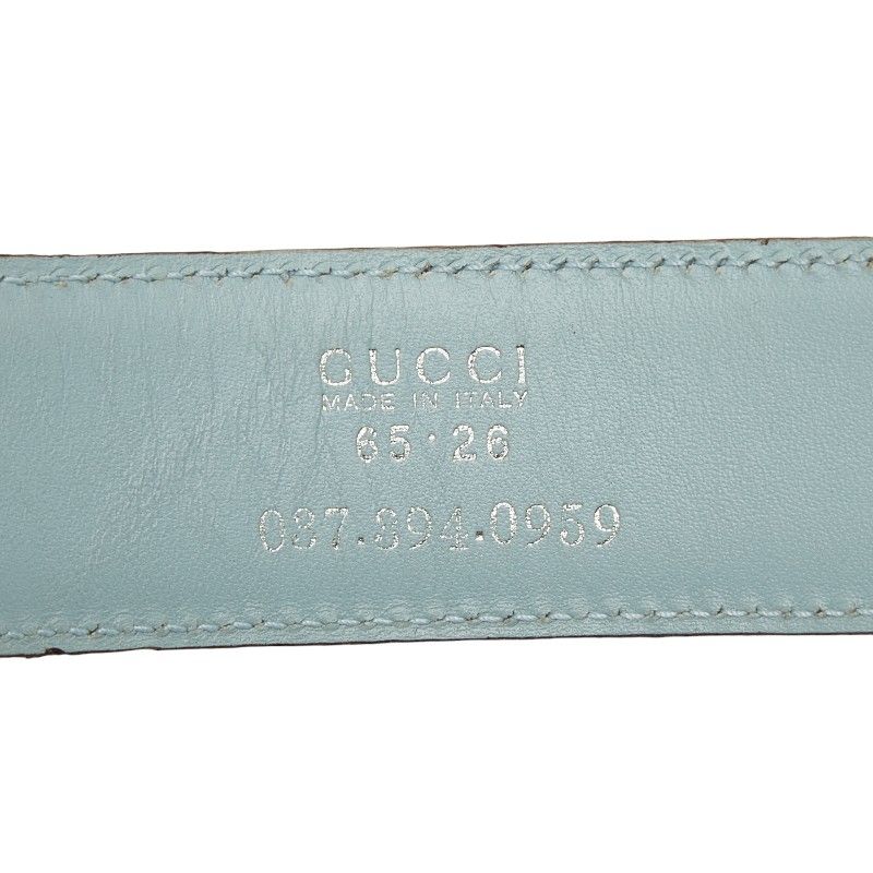 Gucci Belt Size 65 26 037 394 0959 Light Blue Leather