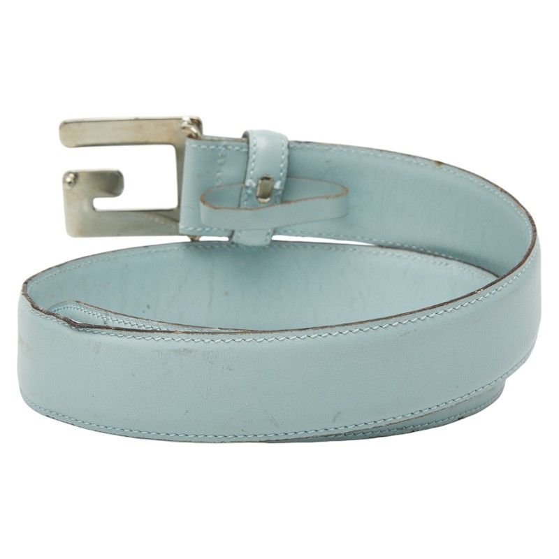 Gucci Belt Size 65 26 037 394 0959 Light Blue Leather
