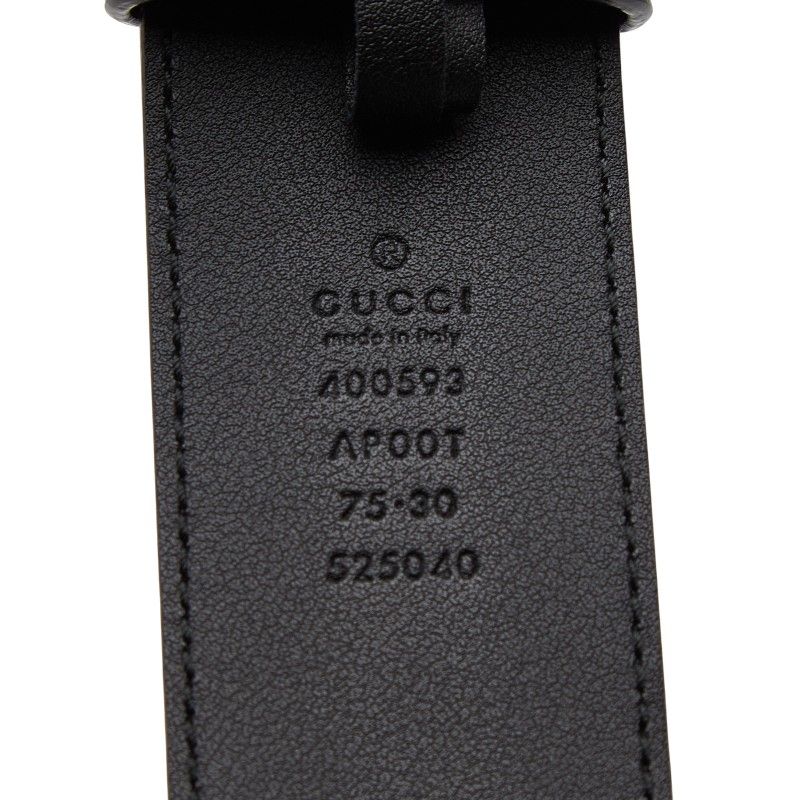 Gucci GG Marmont Double G Belt Size 75 30 Black Leather