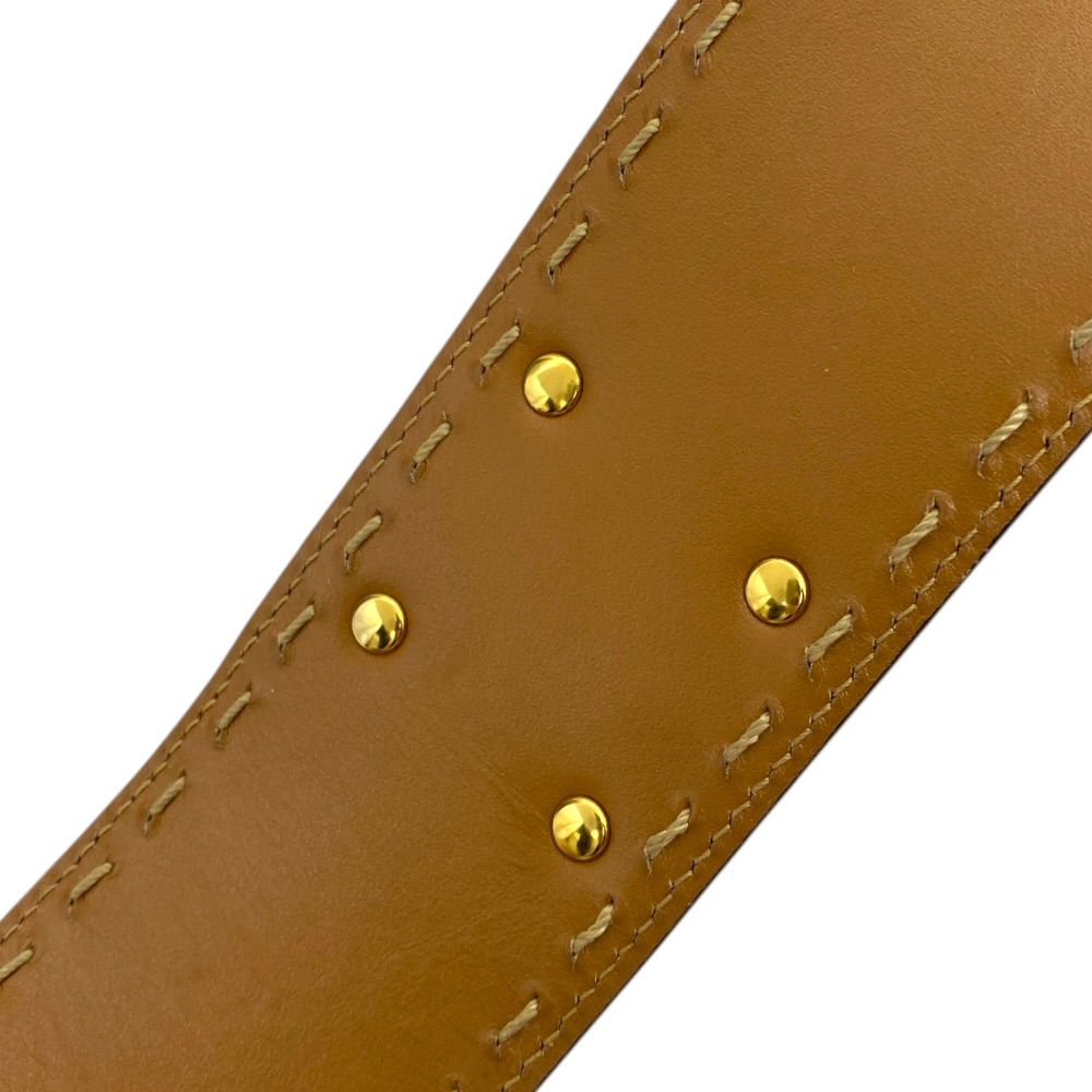 Celine Mantel Chain Belt Turnlock Leather Black Gold