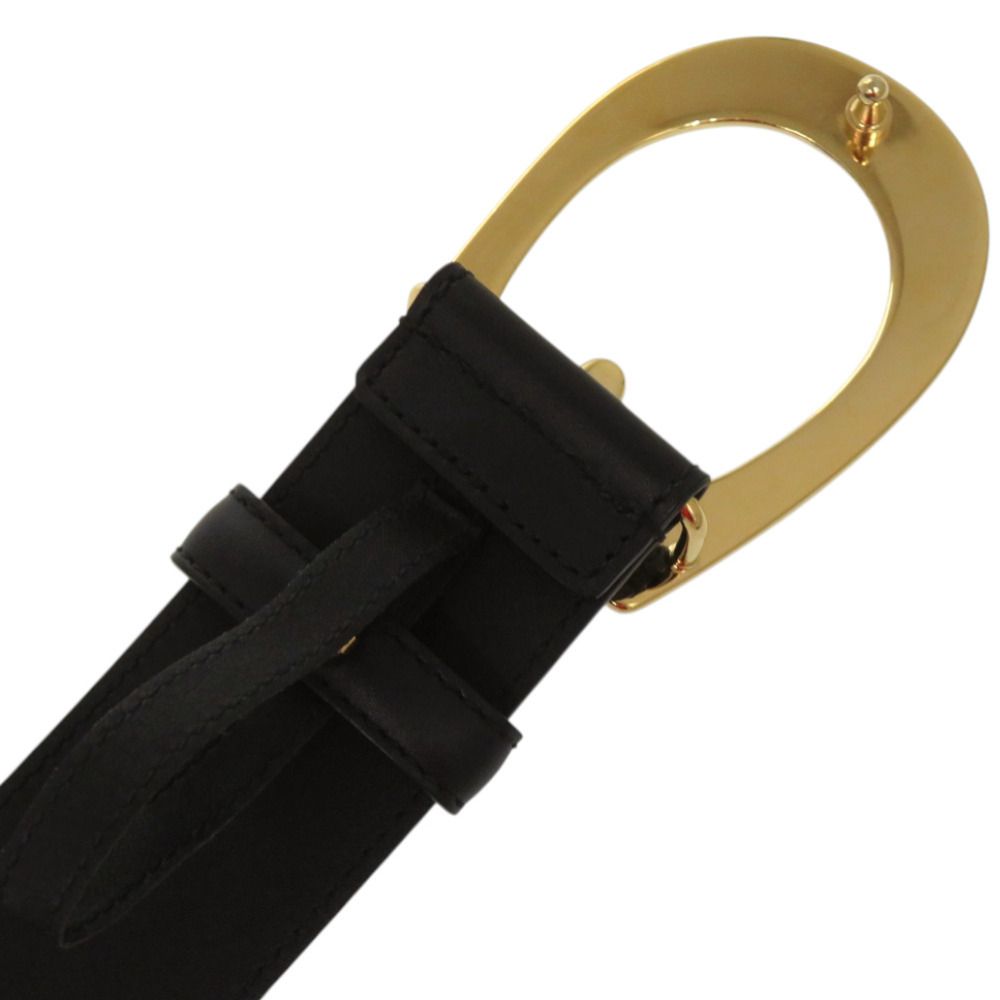 Gucci Buckle Leather Metal Black Belt