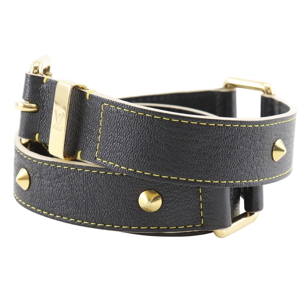 Louis Vuitton Ceinture Suhali Studs Leather Noir Black Belt