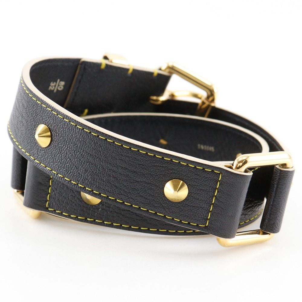 Louis Vuitton Ceinture Suhali Studs Leather Noir Black Belt