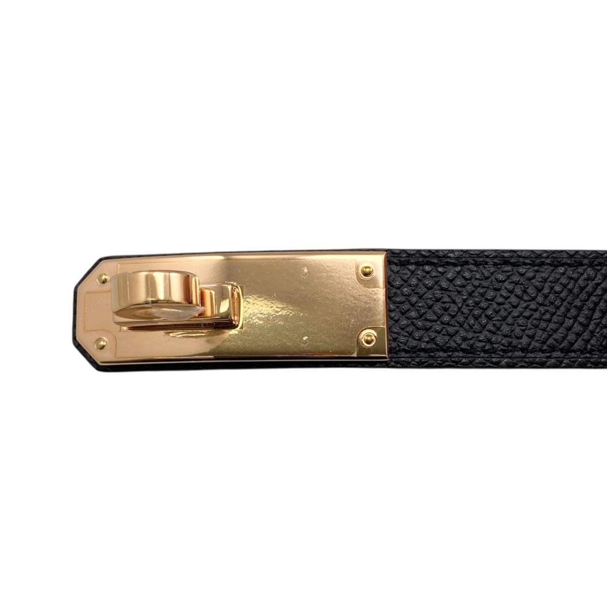 Hermes Belt Kelly 18 89 Epsom Buckle Noir Black
