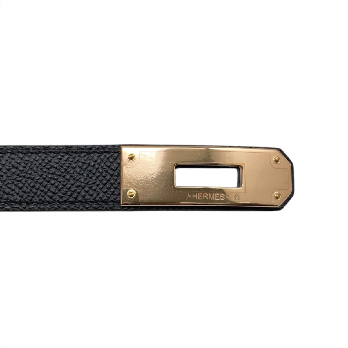 Hermes Belt Kelly 18 89 Epsom Buckle Noir Black