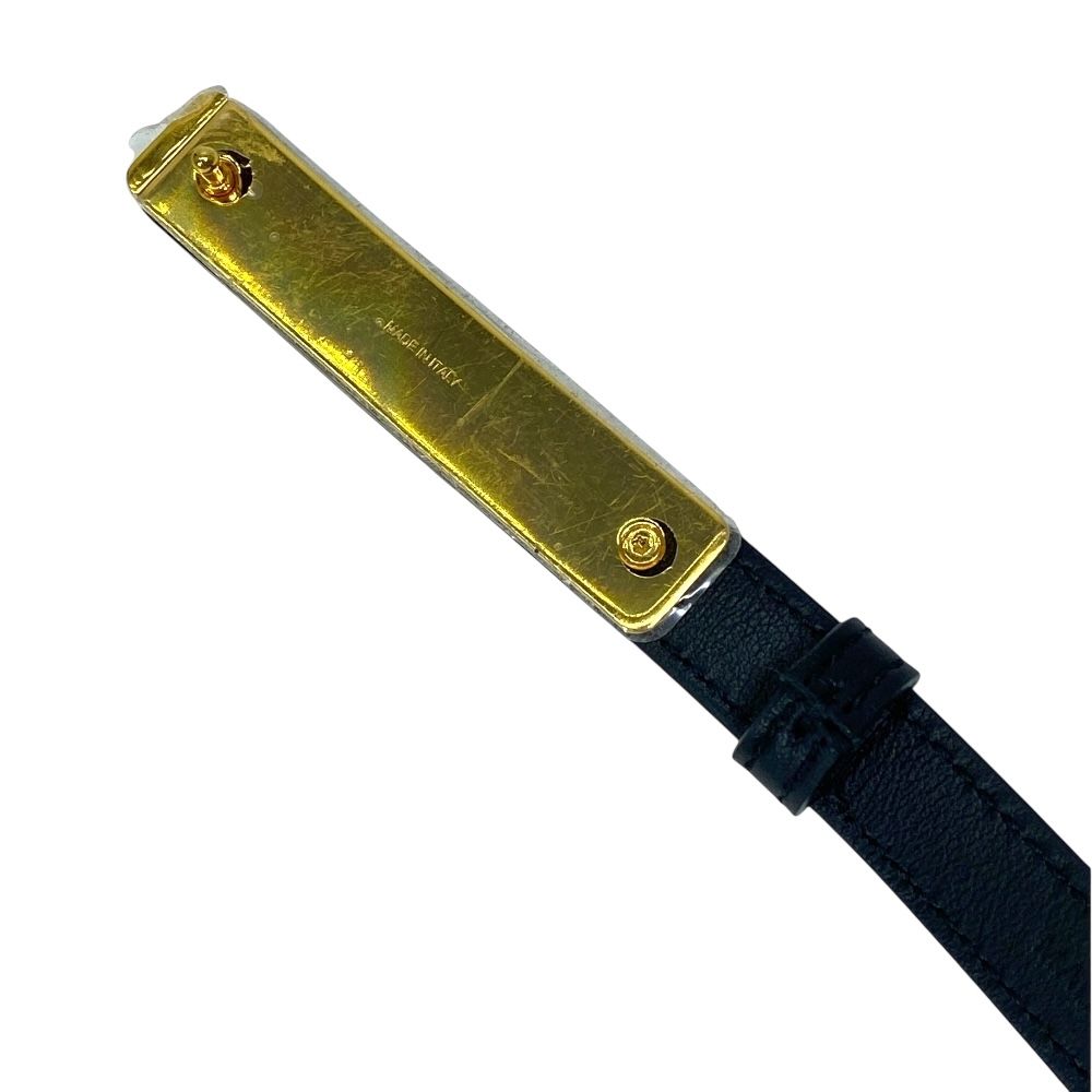 Dior Belt Slim Logo Leather Black Red Gold