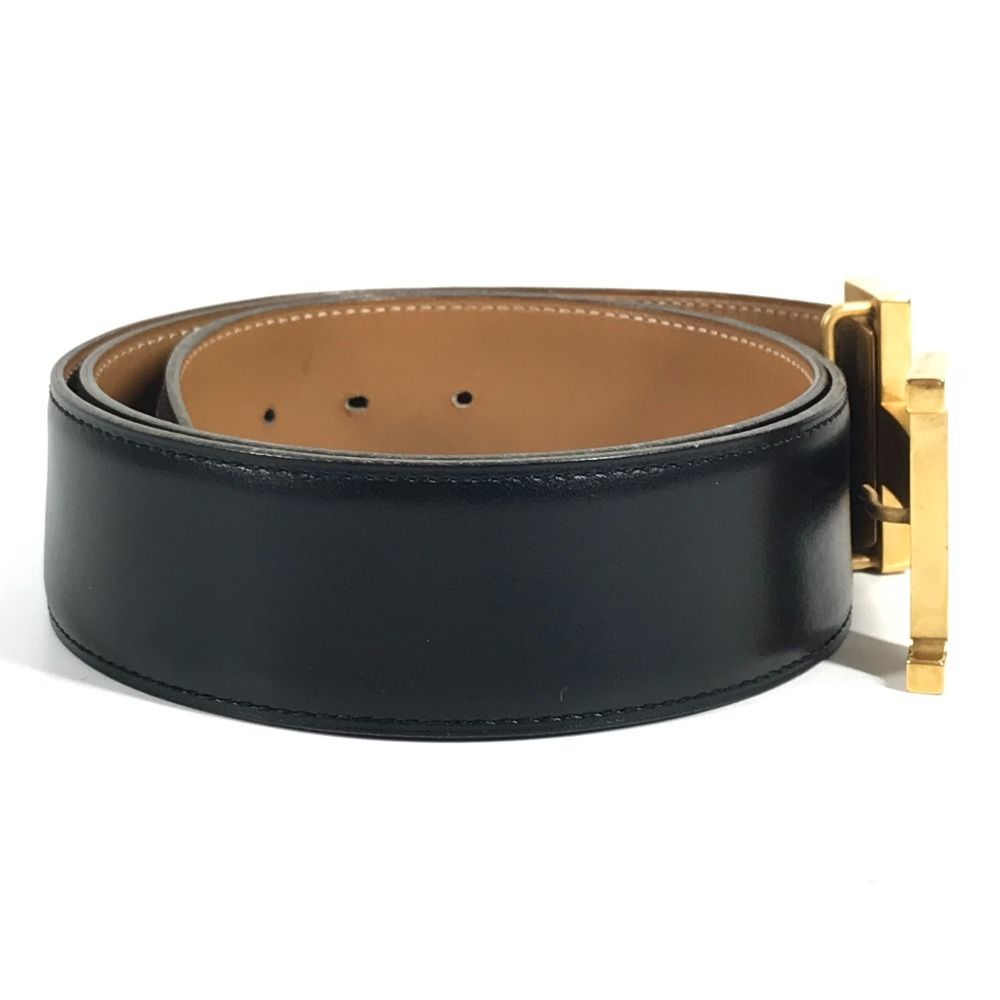 Hermes Belt Hhardware Big Logo Constance Leather Black