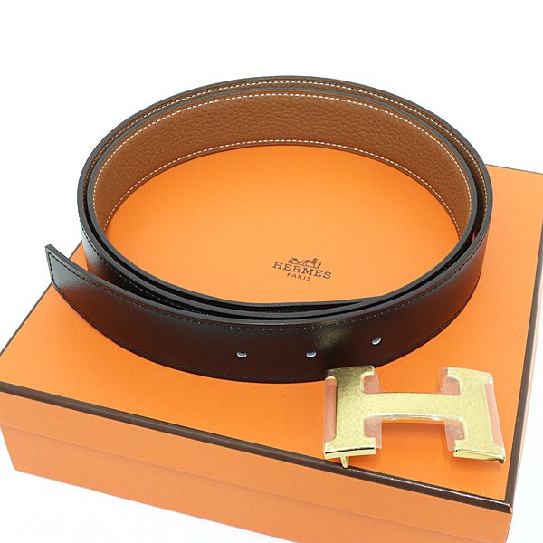 Hermes Belt Buckle Martelee & Leather 32 Calf 135 Togo Black