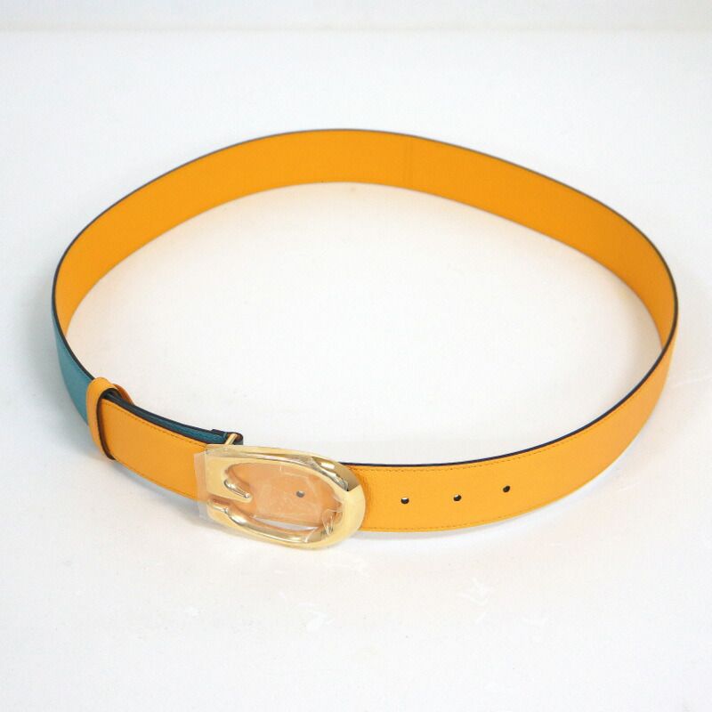 Gucci Belt Leather Light Blue Yellow