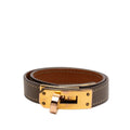 Hermes Kelly Double Tour Gray Brown Leather Plated Graybrown