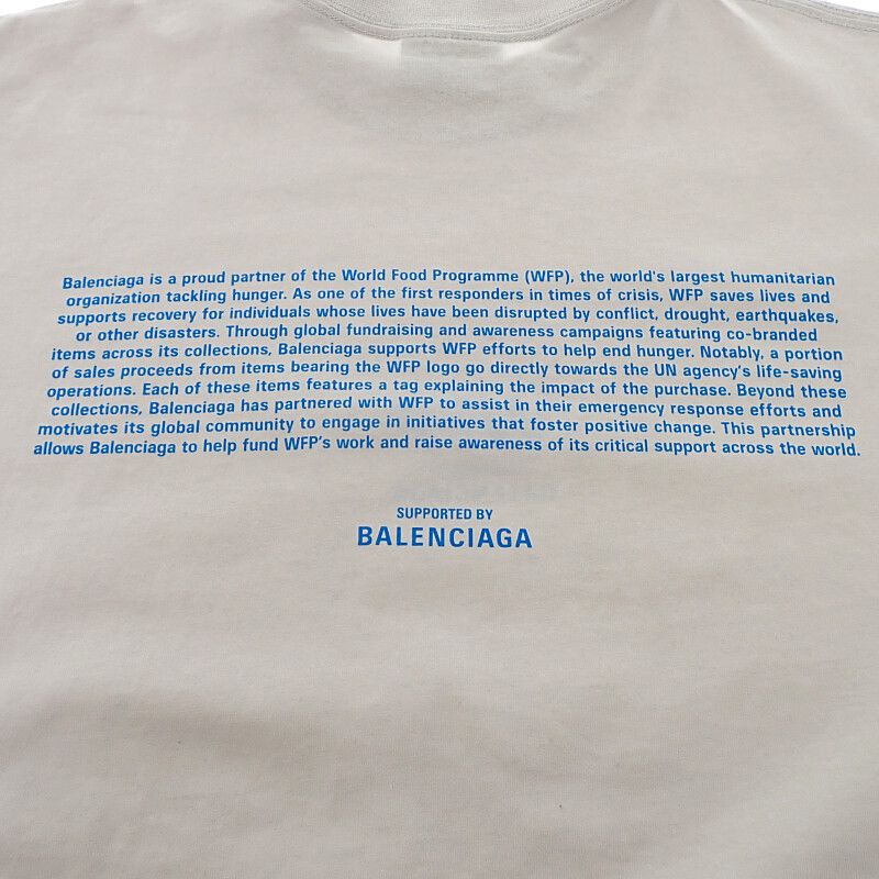 Balenciaga Wfp Logo T-Shirt XS Short Sleeve Cotton Gray