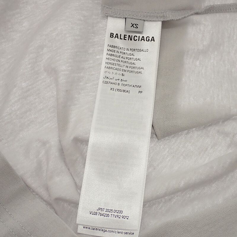 Balenciaga Wfp Logo T-Shirt XS Short Sleeve Cotton Gray