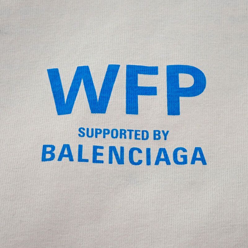 Balenciaga Wfp Logo T-Shirt XS Short Sleeve Cotton Gray