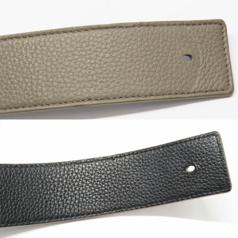 Dior CD Icon Logo Buckle Silver Metal Strap Reversible Black