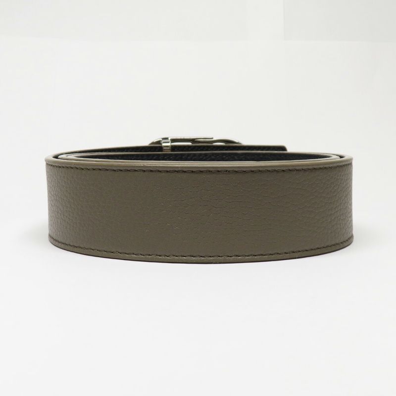 Dior CD Icon Logo Buckle Silver Metal Strap Reversible Black