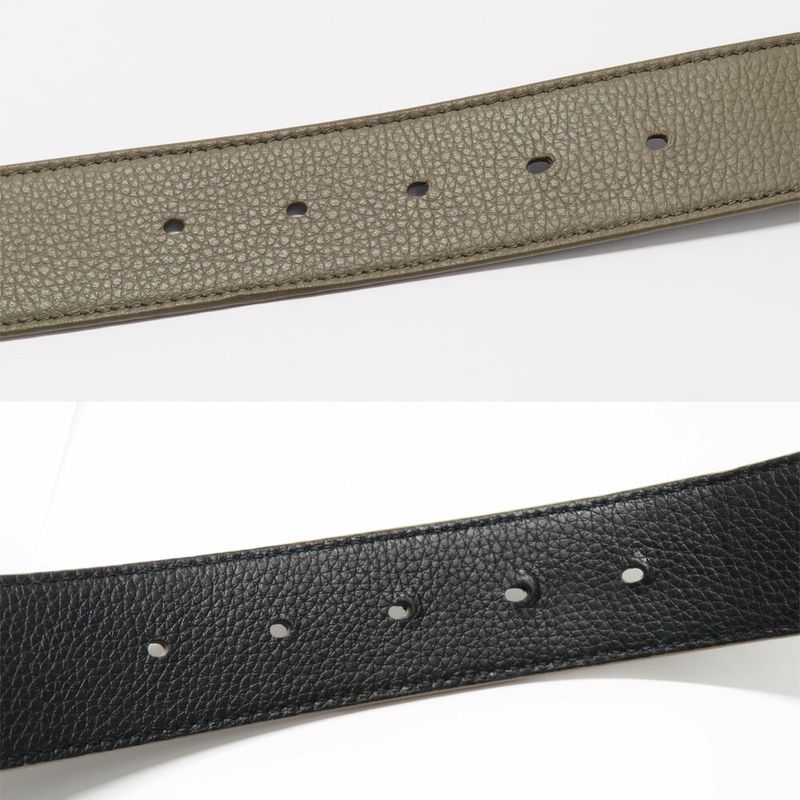 Dior CD Icon Logo Buckle Silver Metal Strap Reversible Black