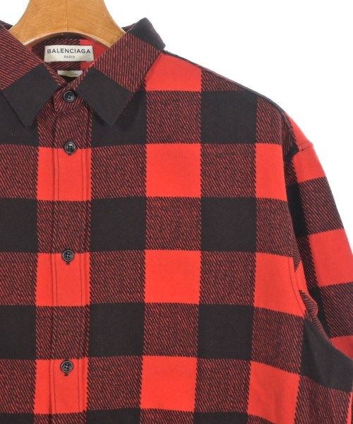 Balenciaga Casual Shirt Wool Red Black