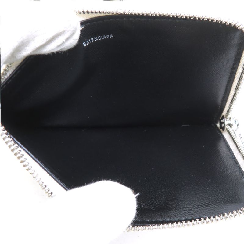 Balenciaga Card Case Leather Ivory