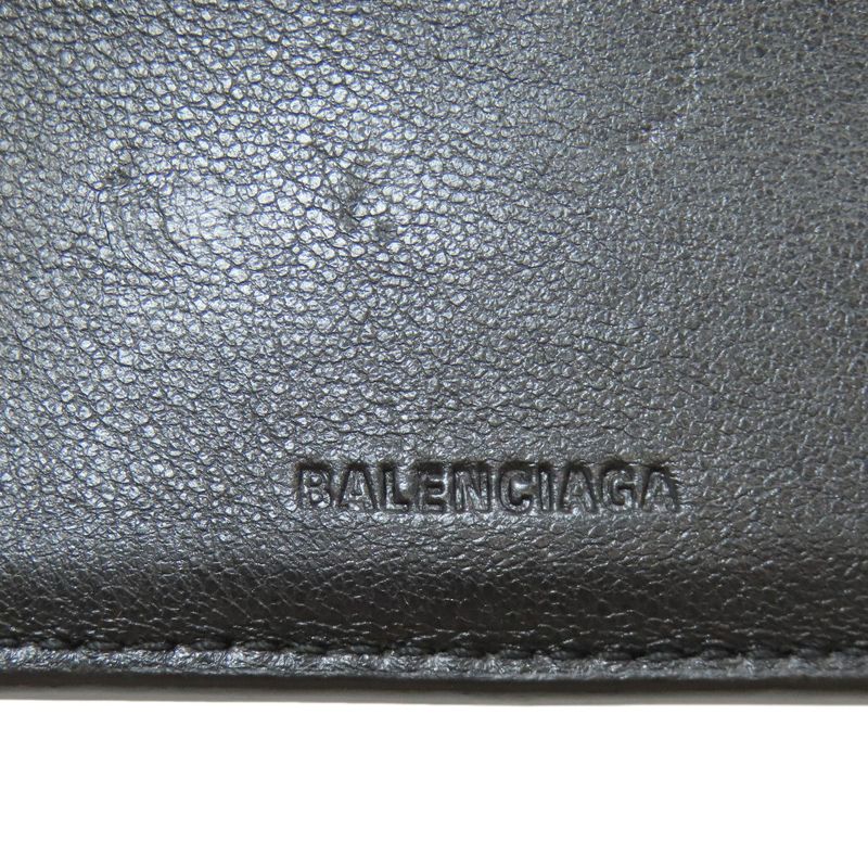 Balenciaga Logo Bifold Wallet Leather