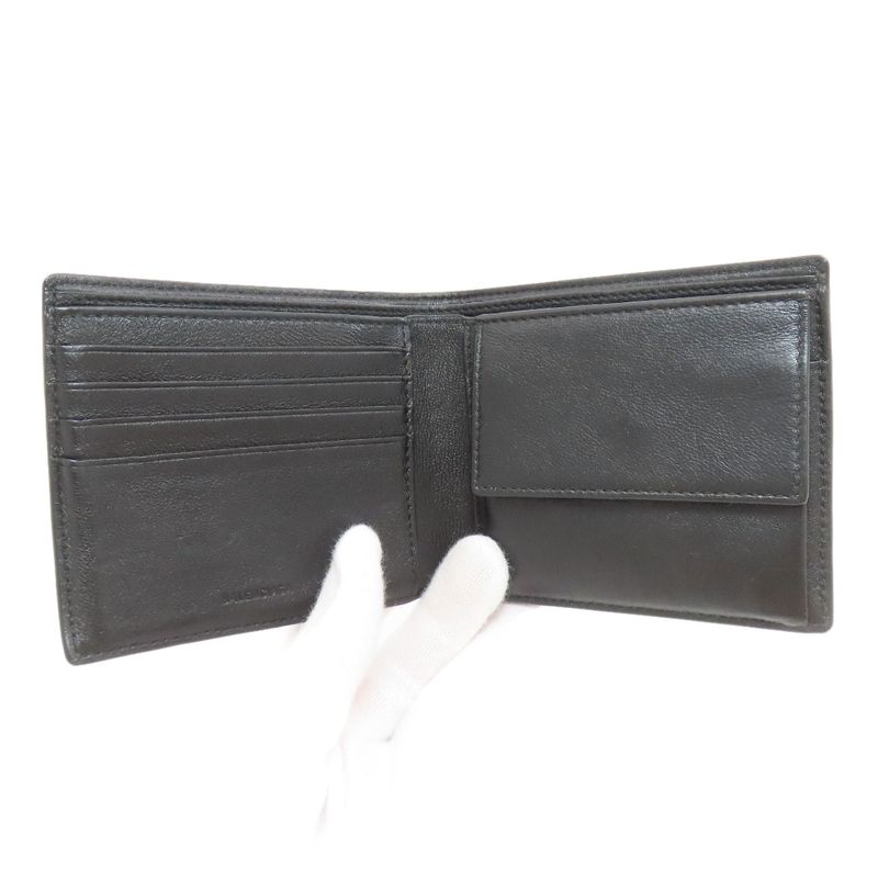 Balenciaga Logo Bifold Wallet Leather